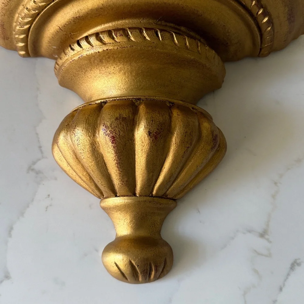Vintage Gilded Wall Sconce Handmade in Thailand - Picture 5 of 6